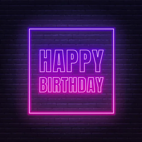 Happy Birthday Framed Neon Sign - Australia Neon Signs