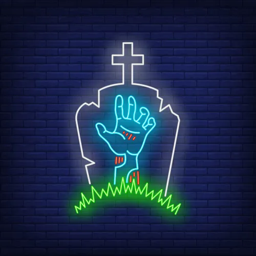 Gravestone Zombie Hand Neon Sign - Australia Neon Signs