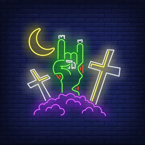 Devil Horn Zombie Hand Gesture Neon Sign - Australia Neon Signs