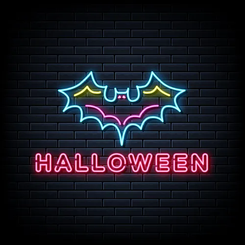 Halloween Neon Sign with Bat - Australia Neon Signs