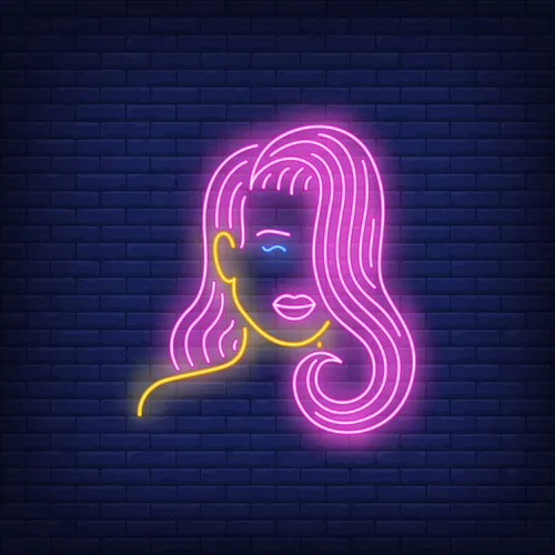 Girl with Pink Hair Neon Sign - Australia Neon Signs