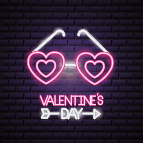 Valentines Day With Heart Sunglasses - Australia Neon Signs