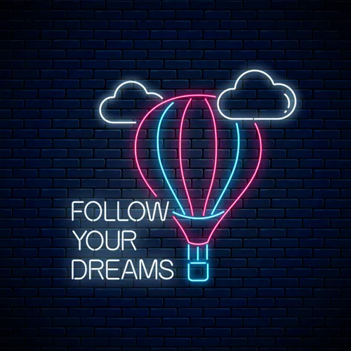 Follow Your Dreams With Hot Air Balloon Neon Sign - Australia Neon Signs