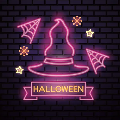 Pink Witch Hat Halloween Neon Sign - Australia Neon Signs