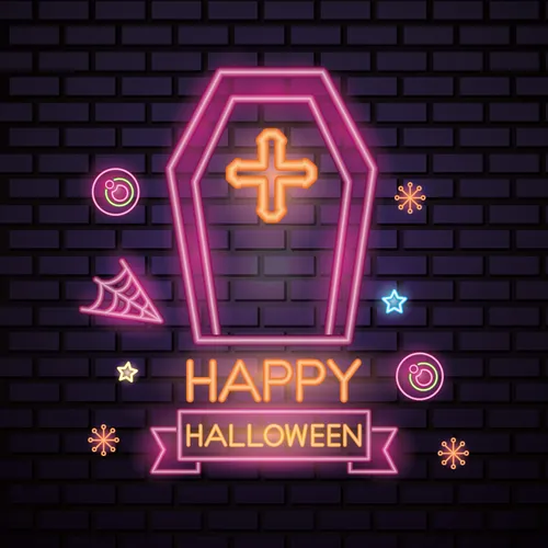 Pink Halloween Coffin Cross Neon Sign - Australia Neon Signs