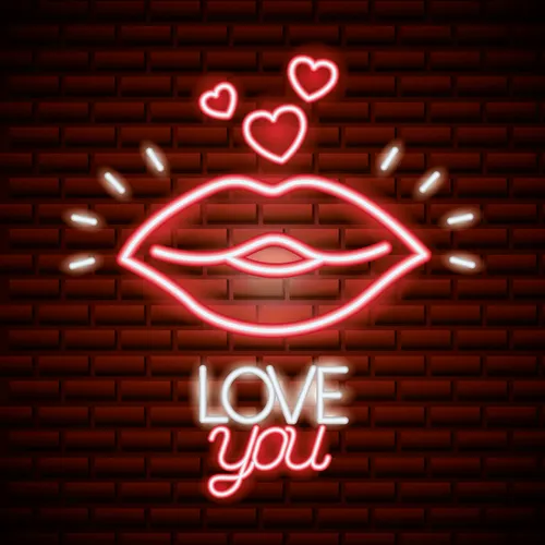 Lips with Love You Neon Sign - Australia Neon Signs