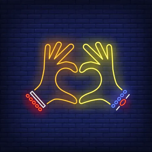 Woman Hands Heart Gesture Neon Sign - Australia Neon Signs