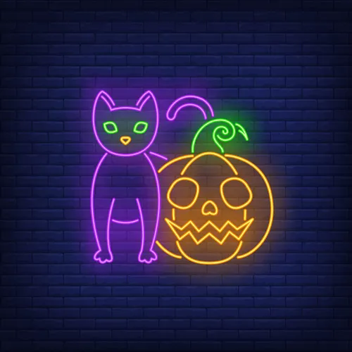 Scary Pumpkin Cat Neon Sign - Australia Neon Signs