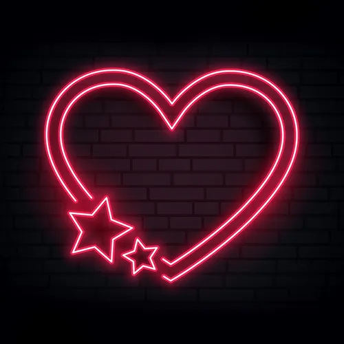 Red Love Heart Star Neon Sign - Australia Neon Signs