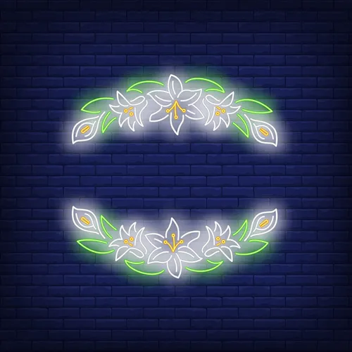 White Flower Neon Sign - Australia Neon Signs