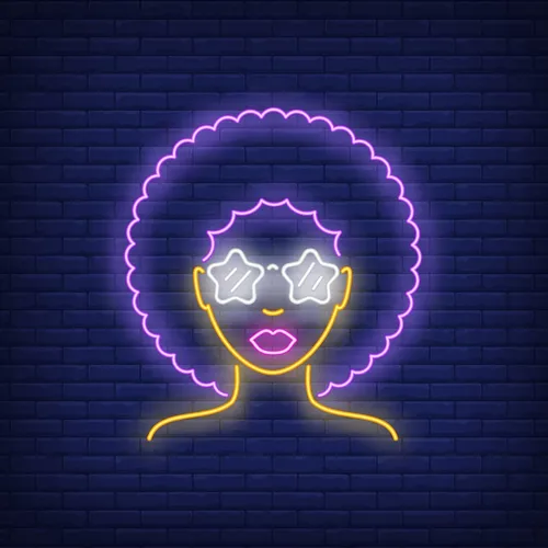 Afro Retro Girl Neon Sign - Australia Neon Signs