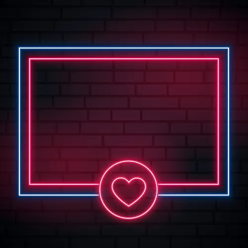 Love Heart Neon Glowing Frame Neon Sign - Australia Neon Signs