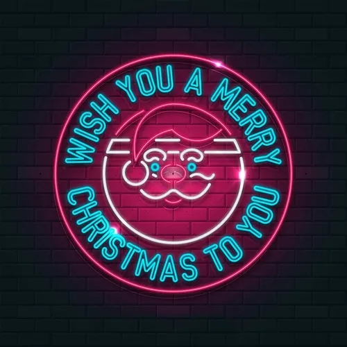 Circle Santa Christmas Neon Sign - Australia Neon Signs
