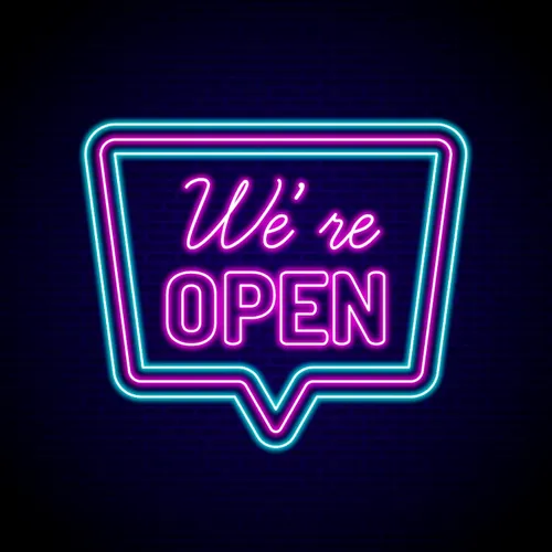 We're Open Neon Sign - Australia Neon Signs