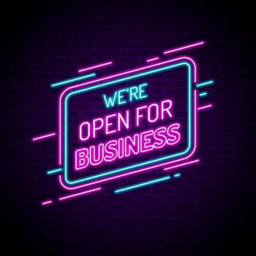 Open For Business Neon Sign - Australia Neon Signs