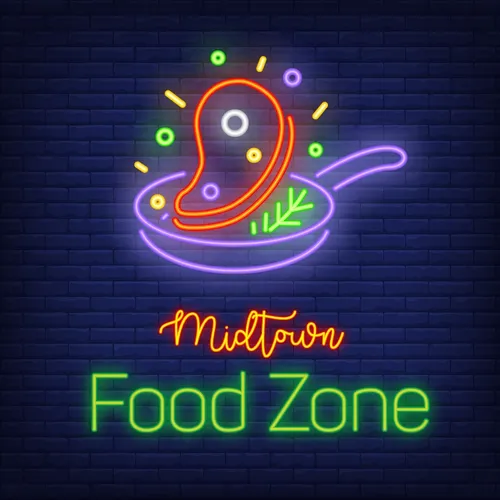 Midtown Food Zone Neon Sign - Australia Neon Signs