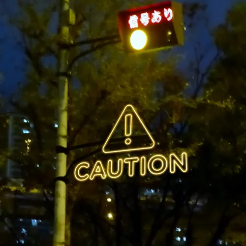 Caution Neon Sign - Australia Neon Signs
