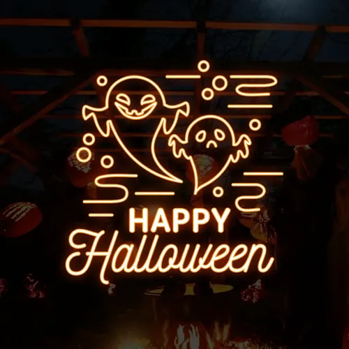 Happy Halloween Two Ghosts Neon Sign - Australia Neon Signs