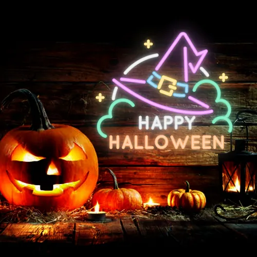 Happy Halloween Hat Neon Sign - Australia Neon Signs