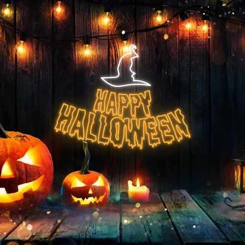 Happy Halloween Witch Hat Neon Signs - Australia Neon Signs