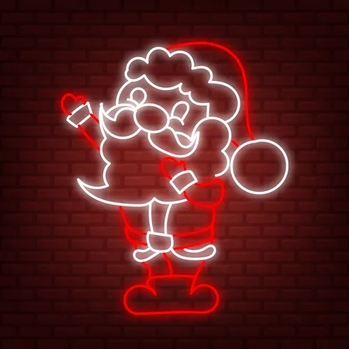 Red White Santa Neon Sign - Australia Neon Signs