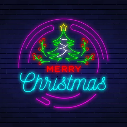 Merry Christmas Flower Tree Neon Sign - Australia Neon Signs