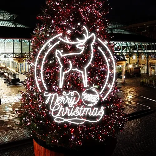 Merry Christmas Deer Head-Up Neon Sign - Australia Neon Signs