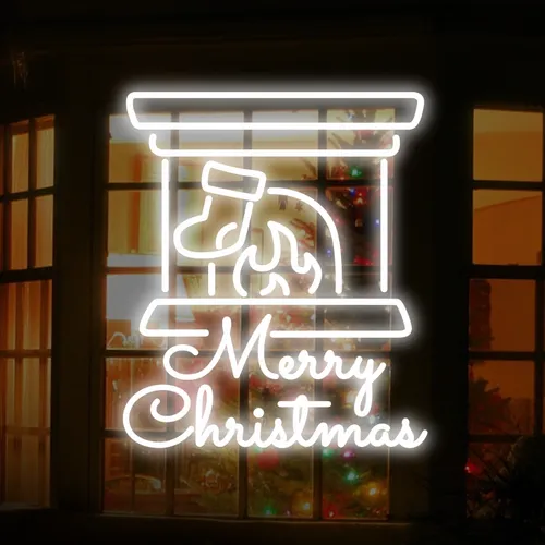 Merry Christmas Chimney Neon Sign - Australia Neon Signs