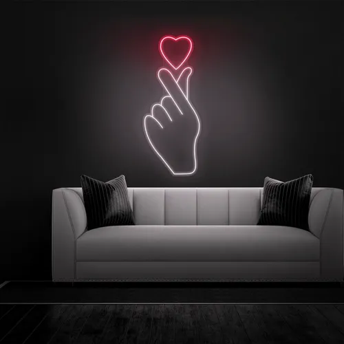 Finger Heart Neon Sign - Australia Neon Signs