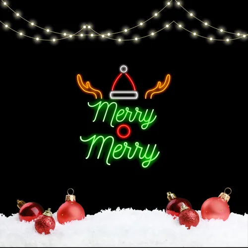Merry Merry Deer Neon Sign - Australia Neon Signs