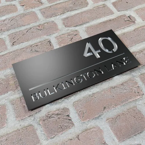 Engraved Metal House Number Sign - Australia Neon Signs