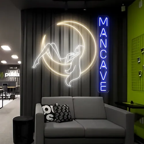 Moon Woman Mancave Neon Sign - Australia Neon Signs