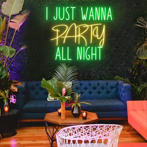 I Just Wanna Party All Night LED Neon Sign - Australia Neon Signs