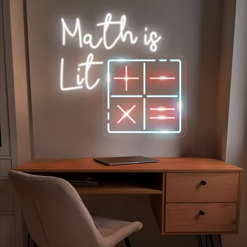 Math Is Lit Neon Sign - Australia Neon Signs