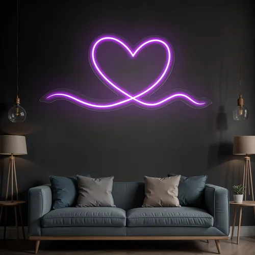 Purple Heart Neon Sign