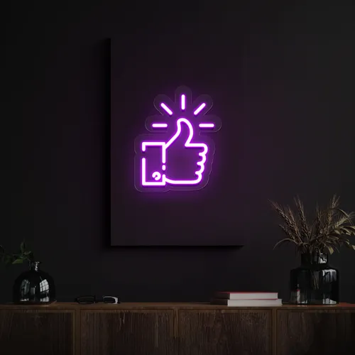 Purple Thumbs Up Neon Sign - Australia Neon Signs