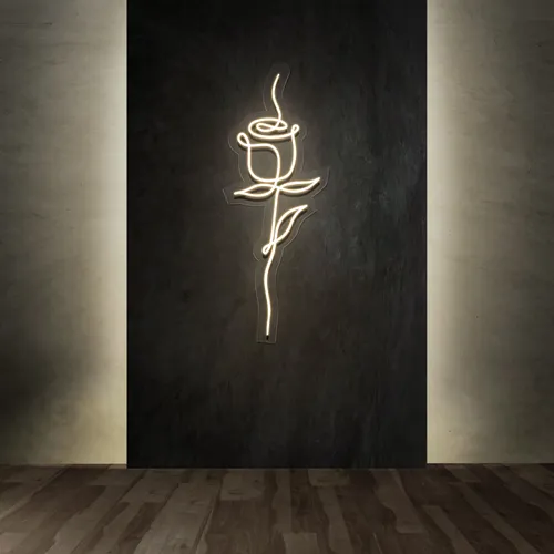 Calmly Scribble Rose Neon Sign - Australia Neon Signs