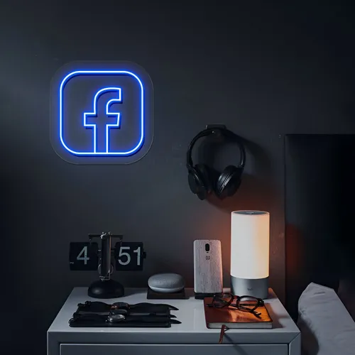 Facebook Logo Neon Sign - Australia Neon Signs