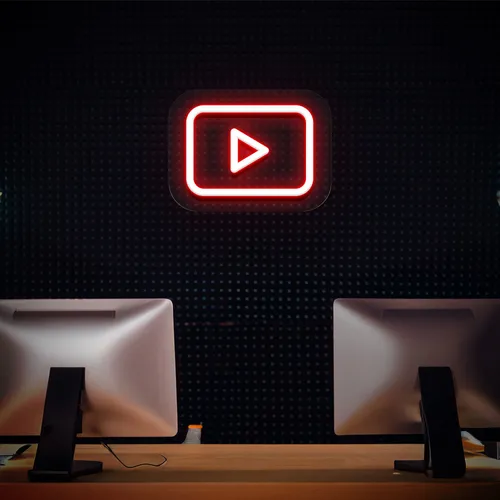 Youtube Play Button Neon Sign - Australia Neon Signs