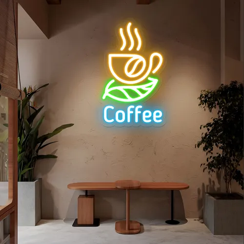 Café Glow Coffee Mug Neon Sign