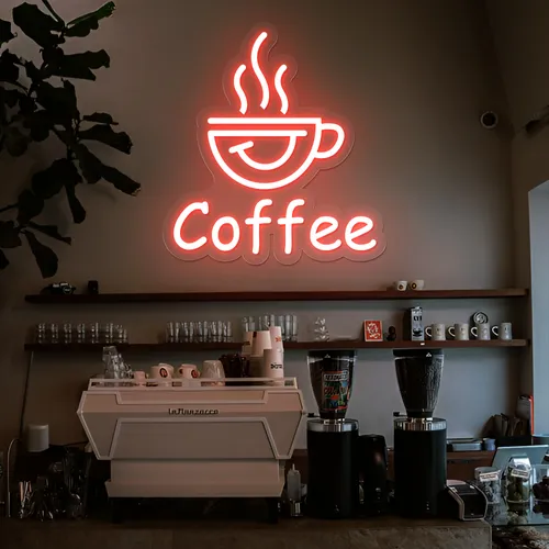 Thrilled Coffee Neon Sign