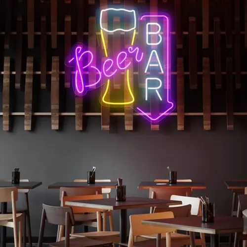 Lively Beer Glass Bar Neon Sign