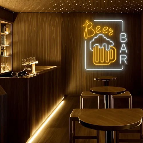 Amber Beer Mug Bar Sign
