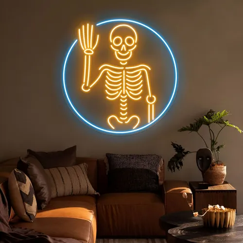 Waving Skeleton Neon Sign