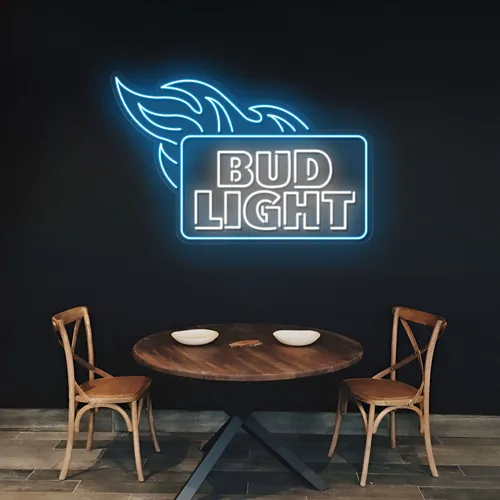 Fiery Bud Light Neon Sign - Australia Neon Signs