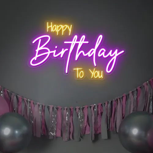Bright Happy Birthday Neon Sign - Australia Neon Signs