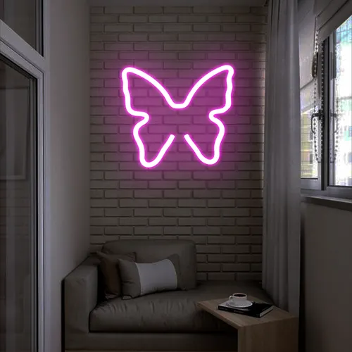 Flutter Pink Neon Sign - Australia Neon Signs