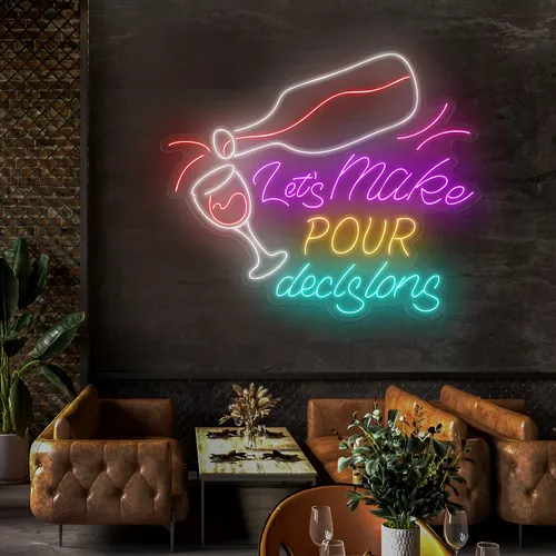 Trendy "Let's Make Pour Decisions" Neon Sign - Australia Neon Signs