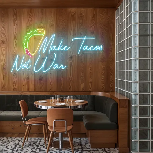 Spicy "Make Tacos Not War" Neon Sign - Australia Neon Signs