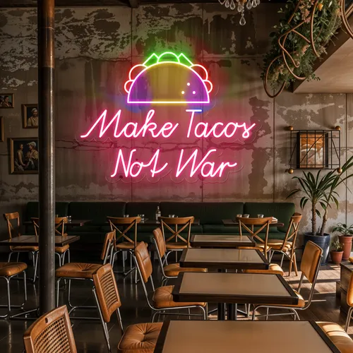 Crispy "Make Tacos Not War" Neon Sign - Australia Neon Signs